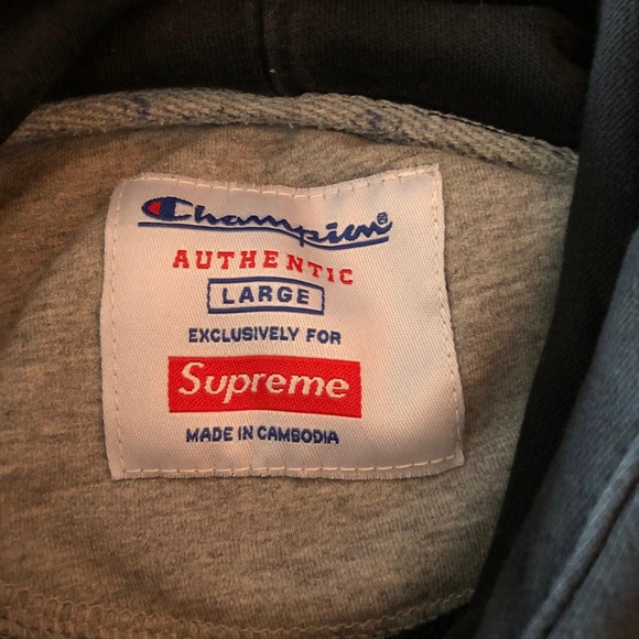 Supreme x Champion Limited Edition Black Hoody size L - Picture 3 of 6